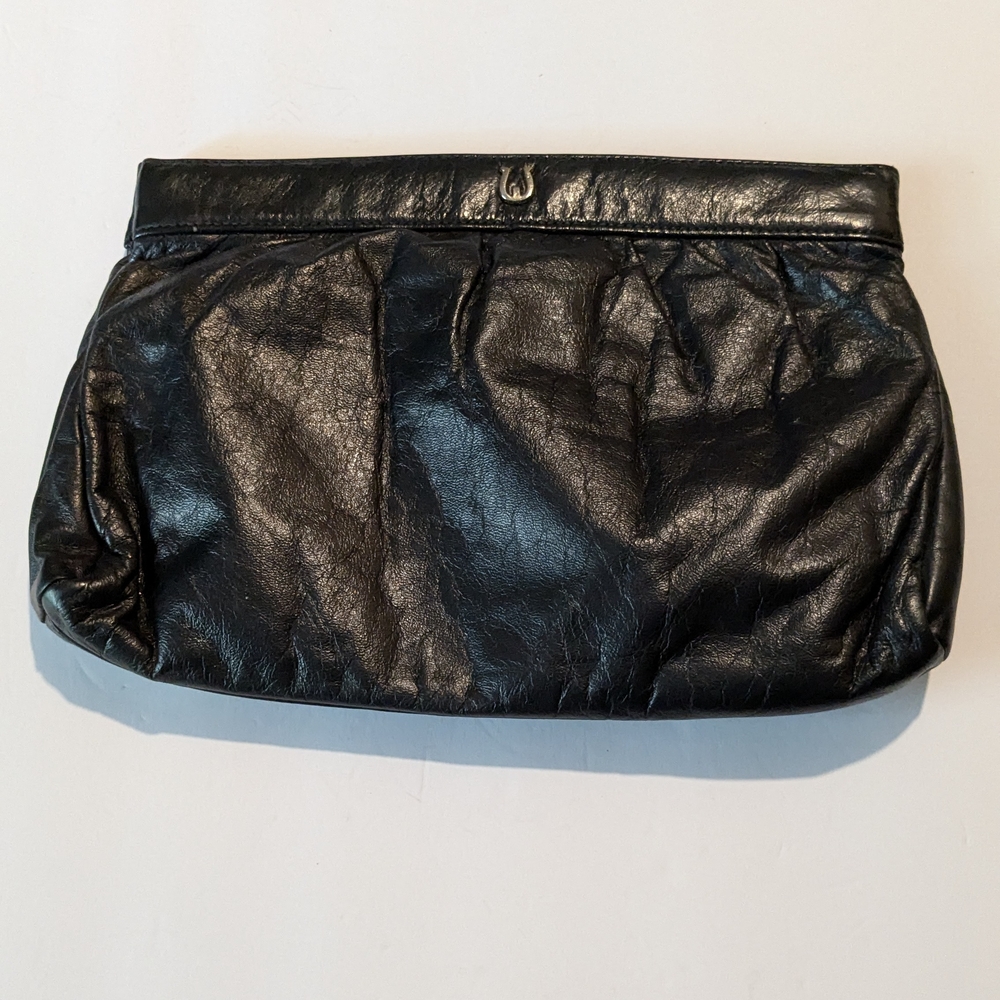 Letisss Black Leather Clutch